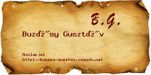 Buzásy Gusztáv névjegykártya